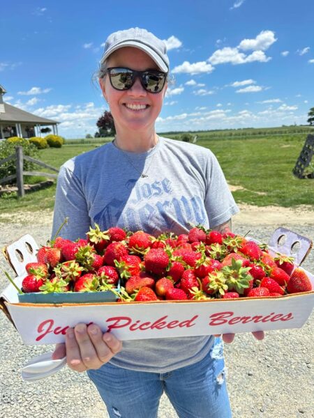 Oliver Family picking berries